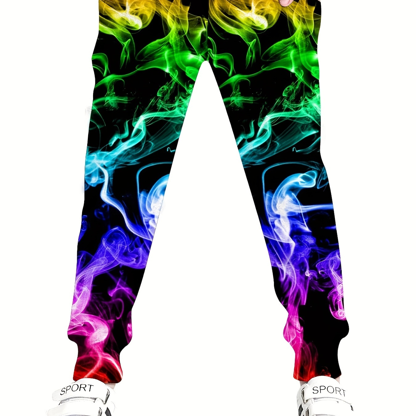 

Boys Colorful Smoke 3d Pattern Pants Funny Joggers Sports Sweatpants