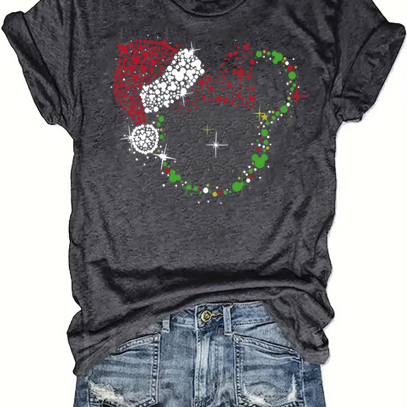 

's Plus Size Christmas Tee - , Letter , , Washable