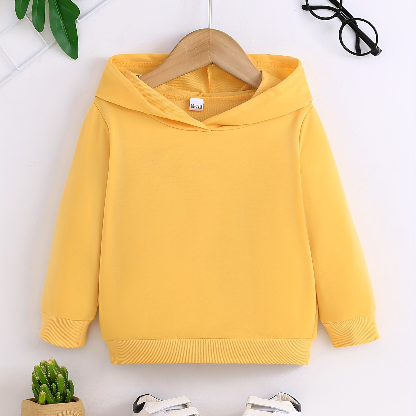 

Boys Casual Solid Pullover Hooded Long Sleeve Sweatshirt For Spring Fall, Kids Clothing
