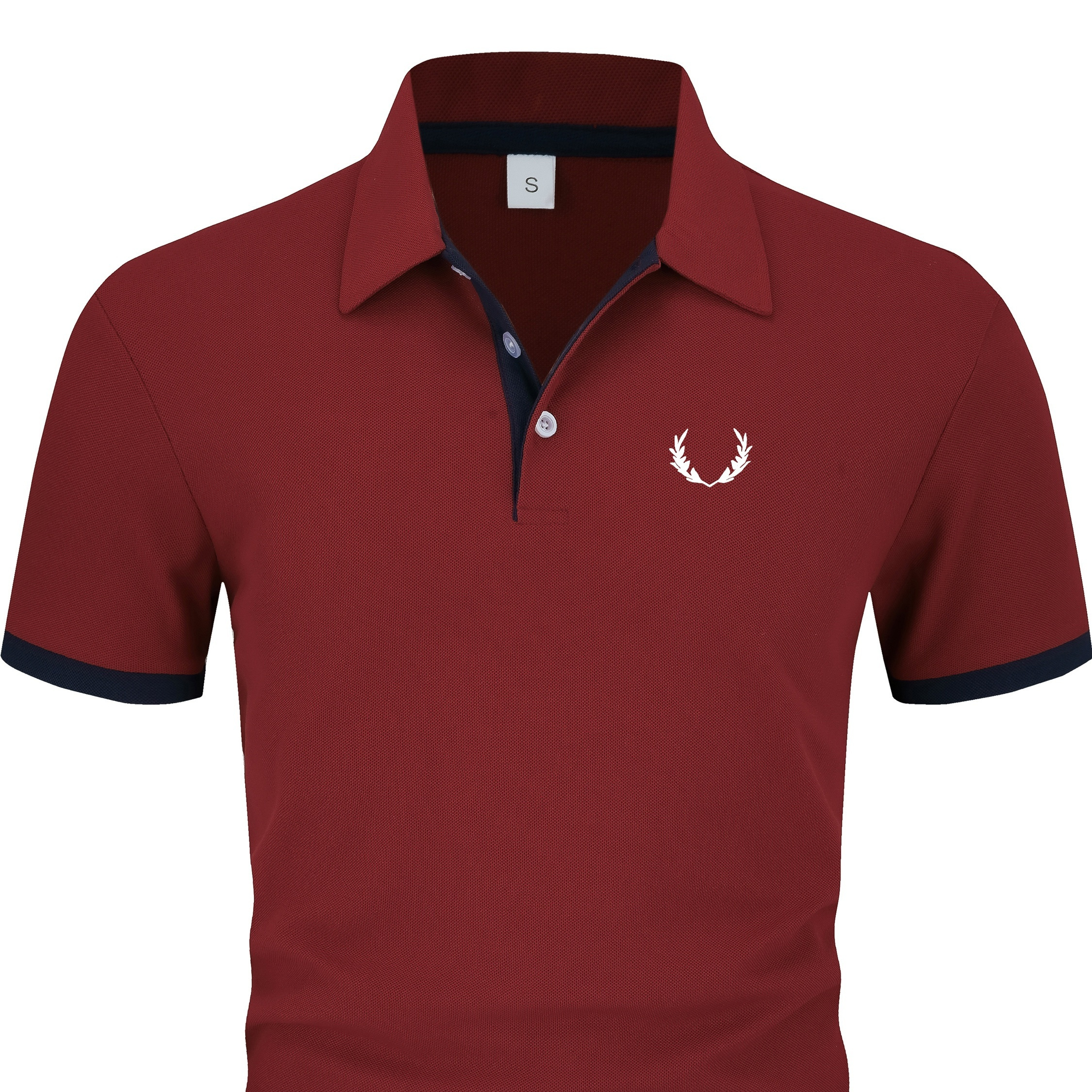 

Leaf Pattern Print Men's Breathable Short Sleeve Golf Shirts, Business Style Casual Lapel Shirt Top For Outdoor Activities Tennis Training Men's Clothing As Gifts