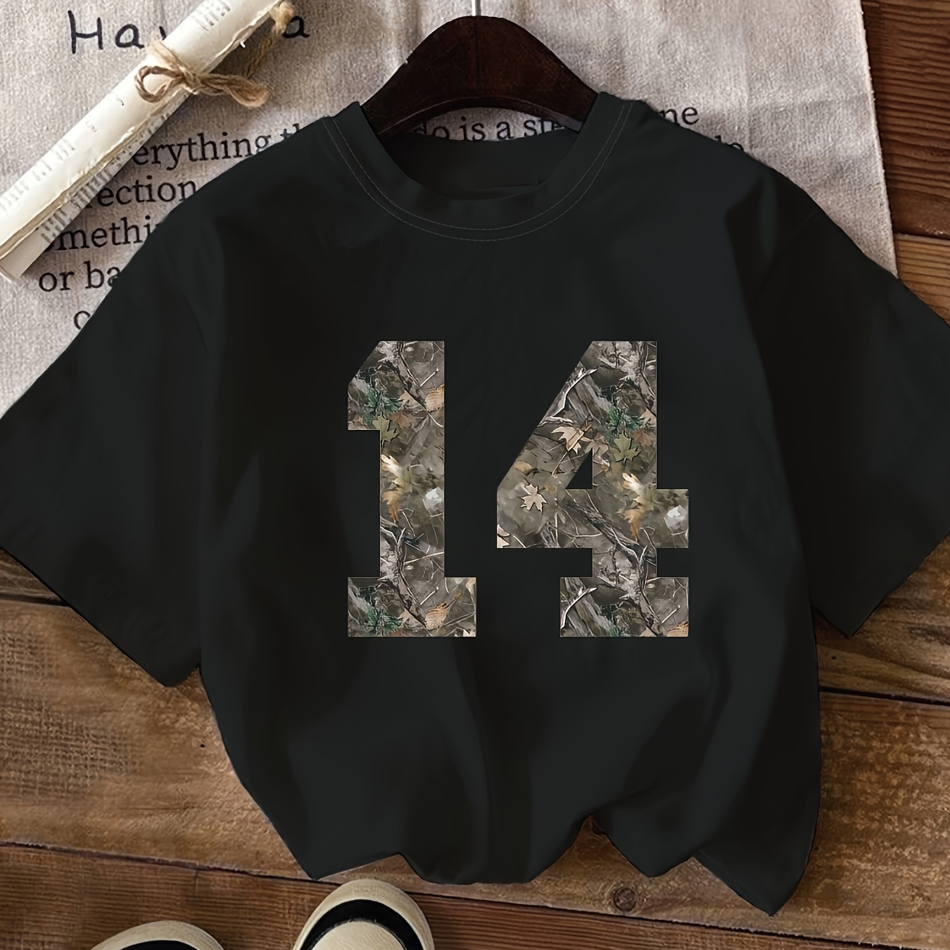 [14 Print Cotton T-Shirt] Pure Cotton Digital 14 Print Girl's Short Sleeve T-Shirt | Suitable for Casual Daily Wear and Outings, Camping, Vacation, All-Season