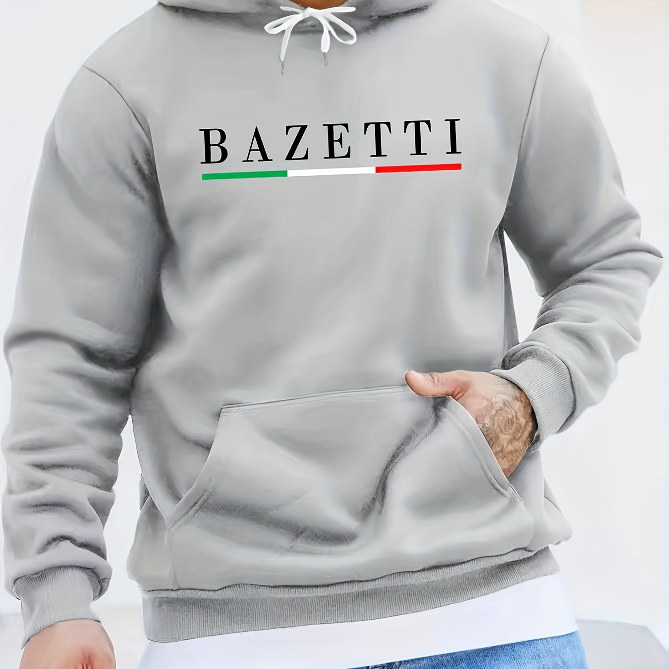 

Sweat à capuche à poche kangourou BAZZETTI, sweat-shirt décontracté à manches longues, vêtements pour hommes, pour l'automne et l'hiver