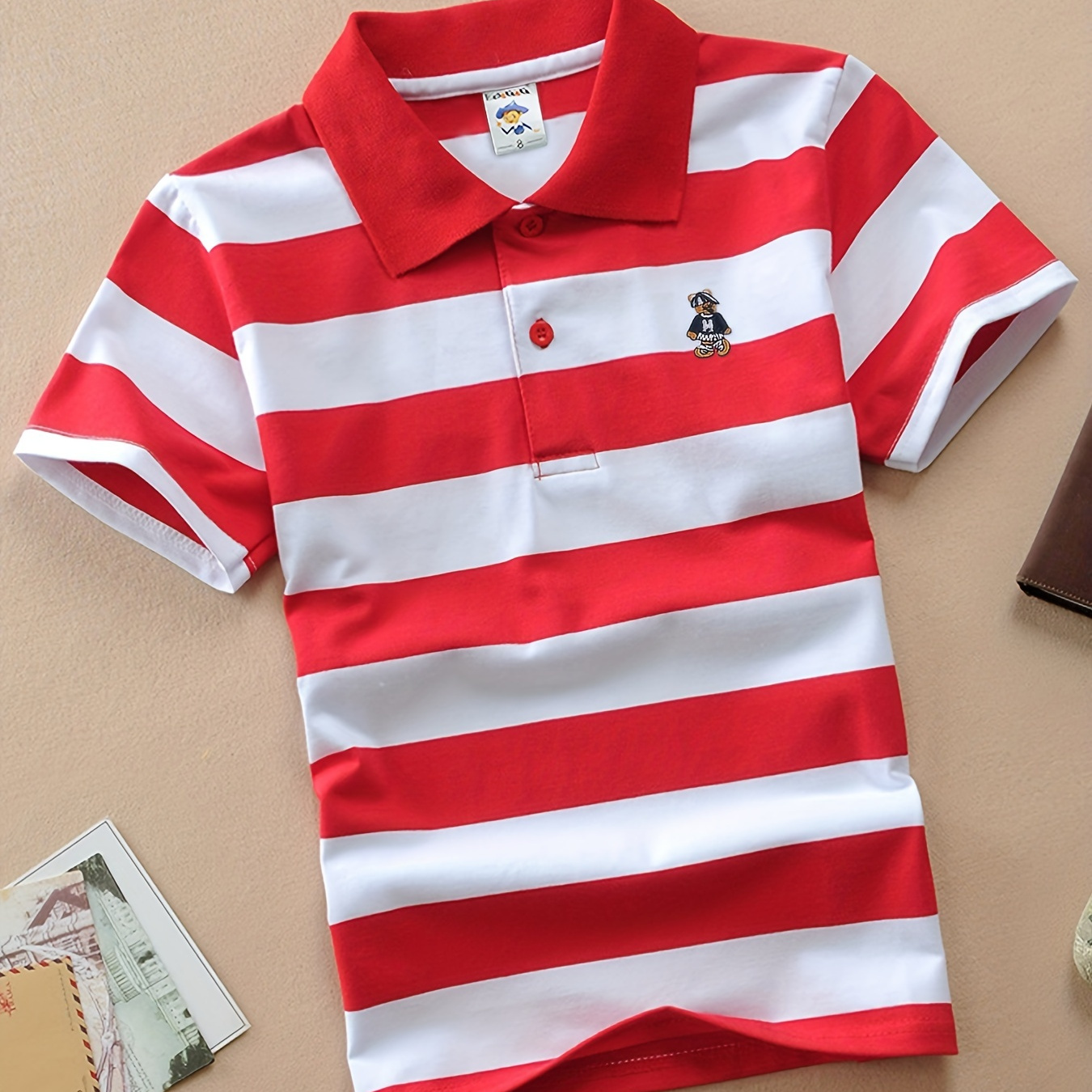

Boys Casual Trendy Cute Striped Short Sleeve Polo T-shirt For Summer Holiday Party Kids Clothes