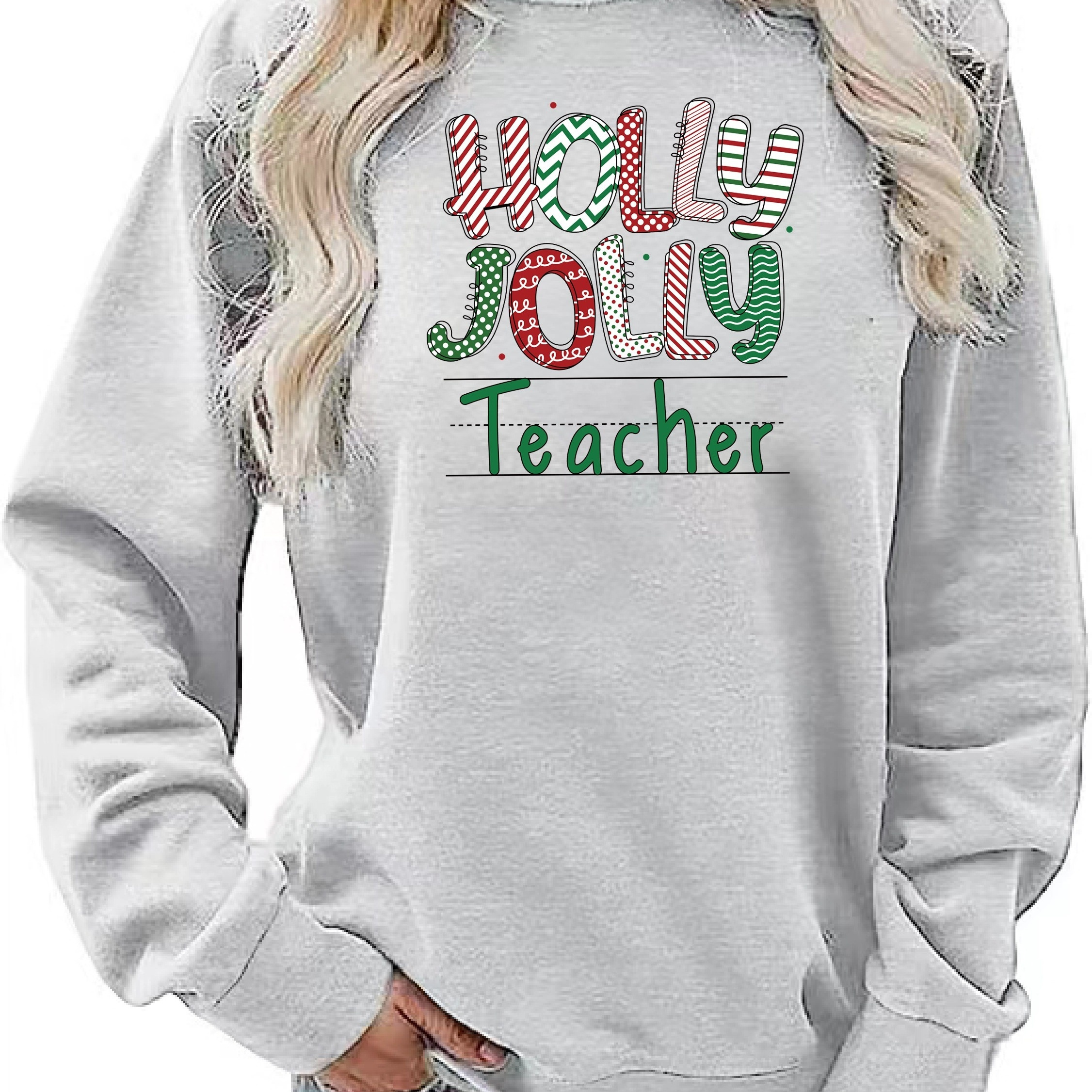 Cute Teacher Life Christmas Pencils Sublimation Sweatshirt Unique