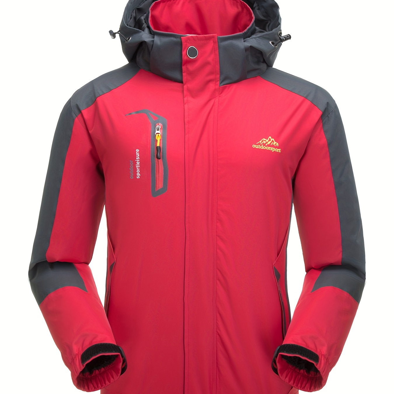 Men's jacket for spring/autumn, casual outdoor sports, with lining, zipper, multiple pockets, lightweight, loose fit, comfortable outerwear