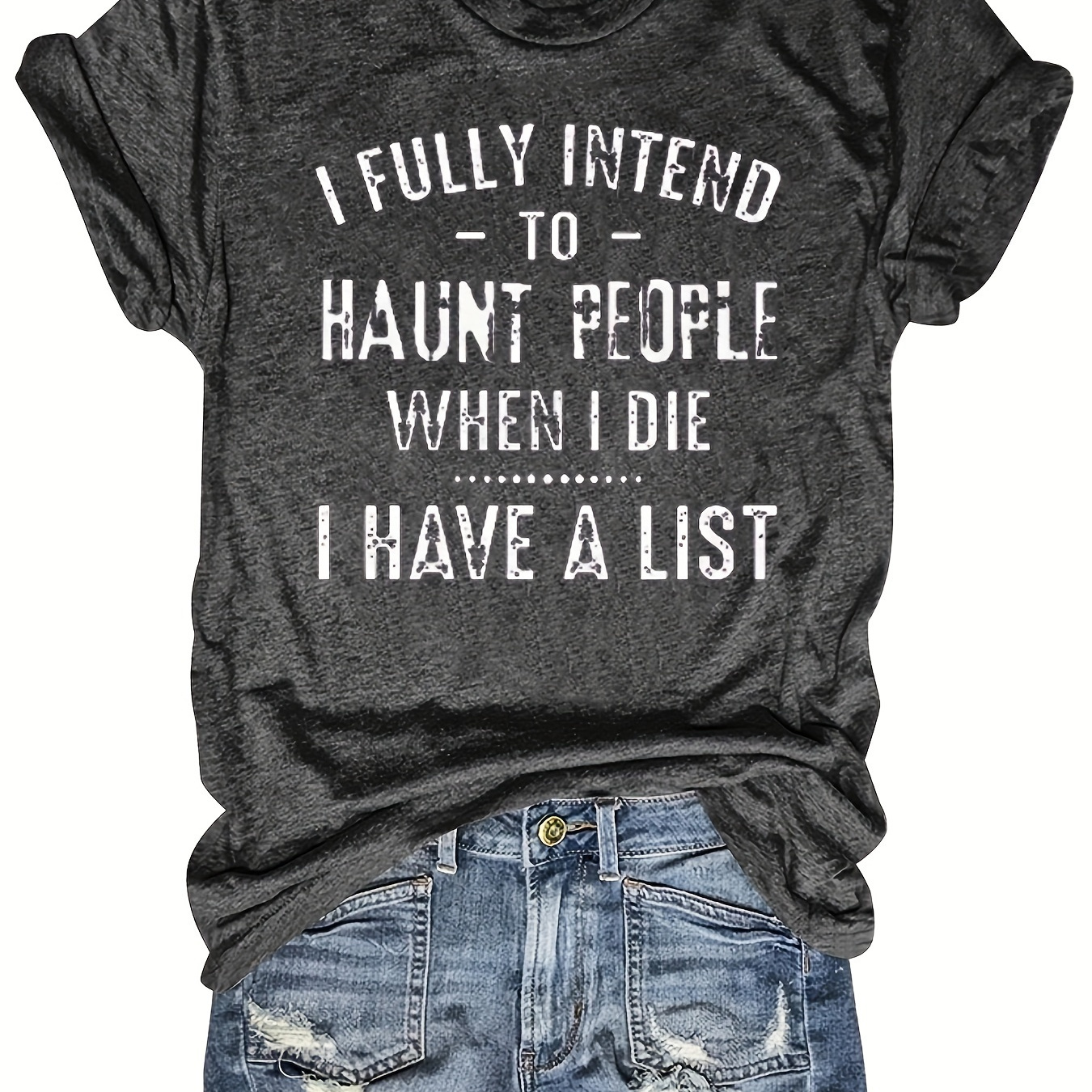 

Letter Neck T-shirt, Casual Short Sleeve T-shirt For , Women's Clothing
