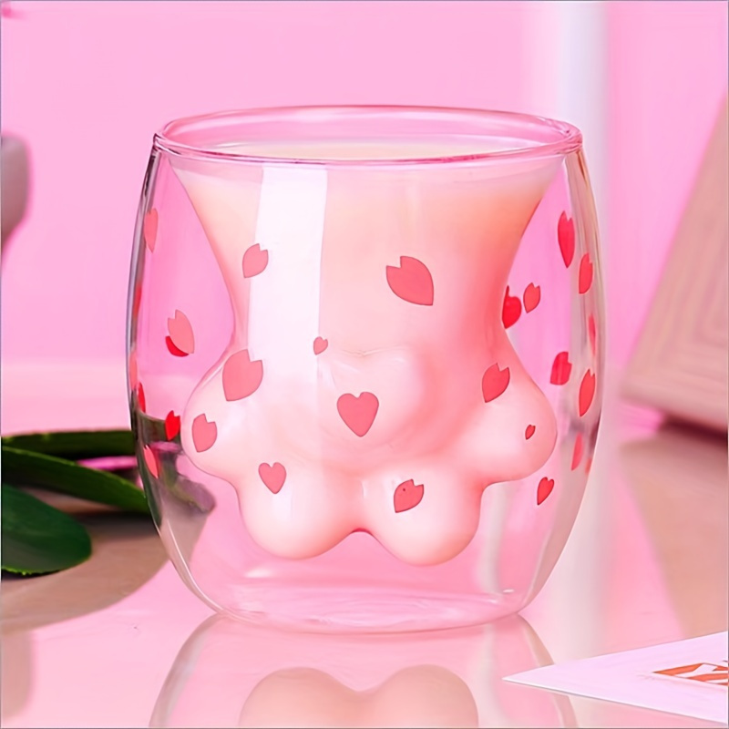 Cat Claw Water Cup 300ml Frosted Glass Coffee Cups Cute Cat - Temu