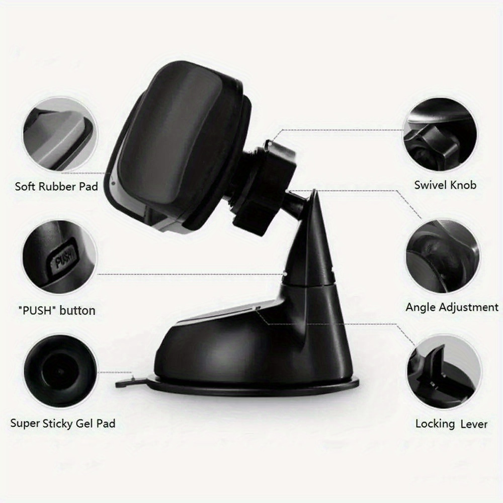 

1pc 360 Degrees Rotation Car Universal Phone Holder Dashboard Suction Mount Windscreen Stand Mobile Phone Bracket Car