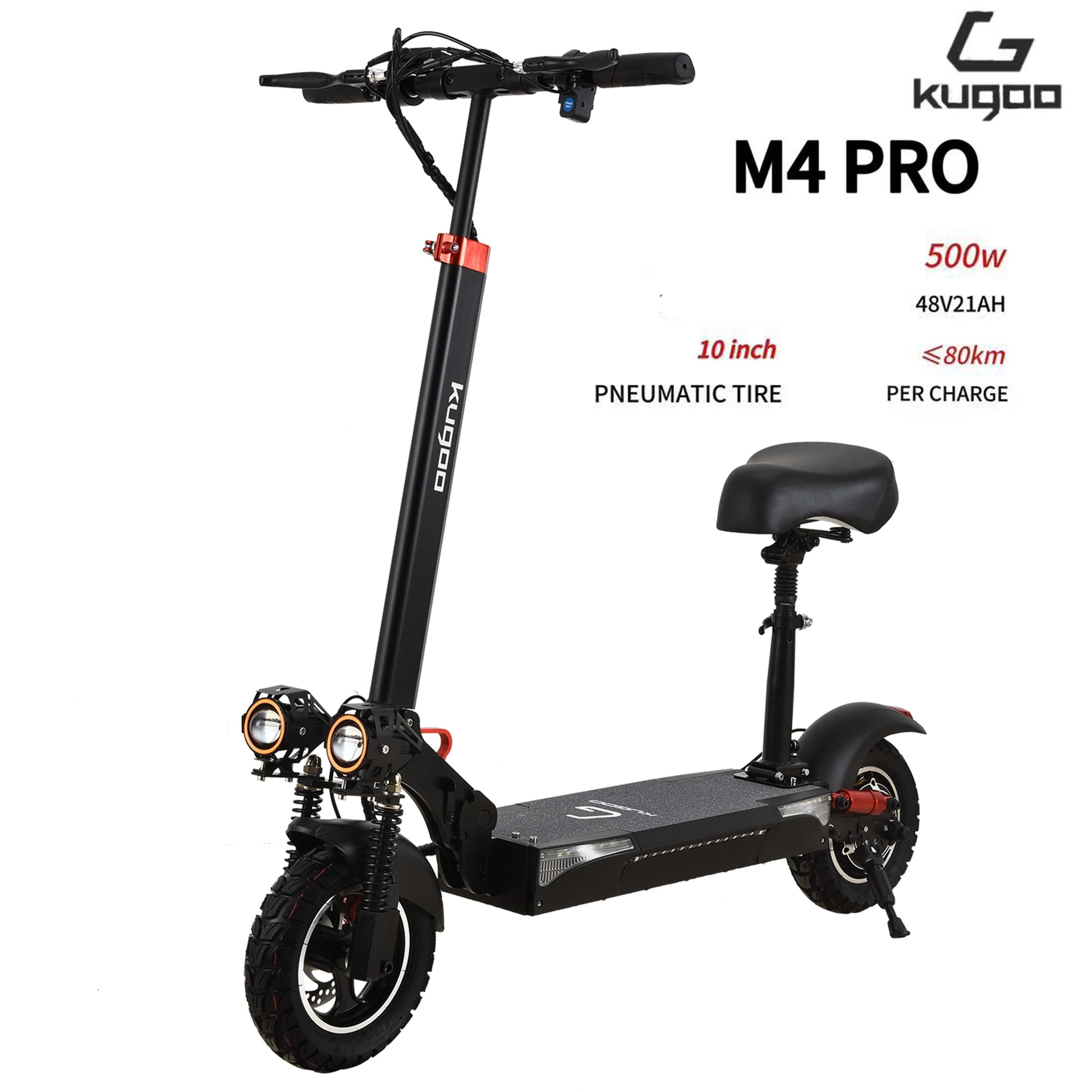 

Kugoo M4pro Electric Scooter For Adults, 500w (single Stage) Powerful To 20mph, 10" Off Road Tires Large Capacity, Kugoo Folding Scooter For Adult Commuter