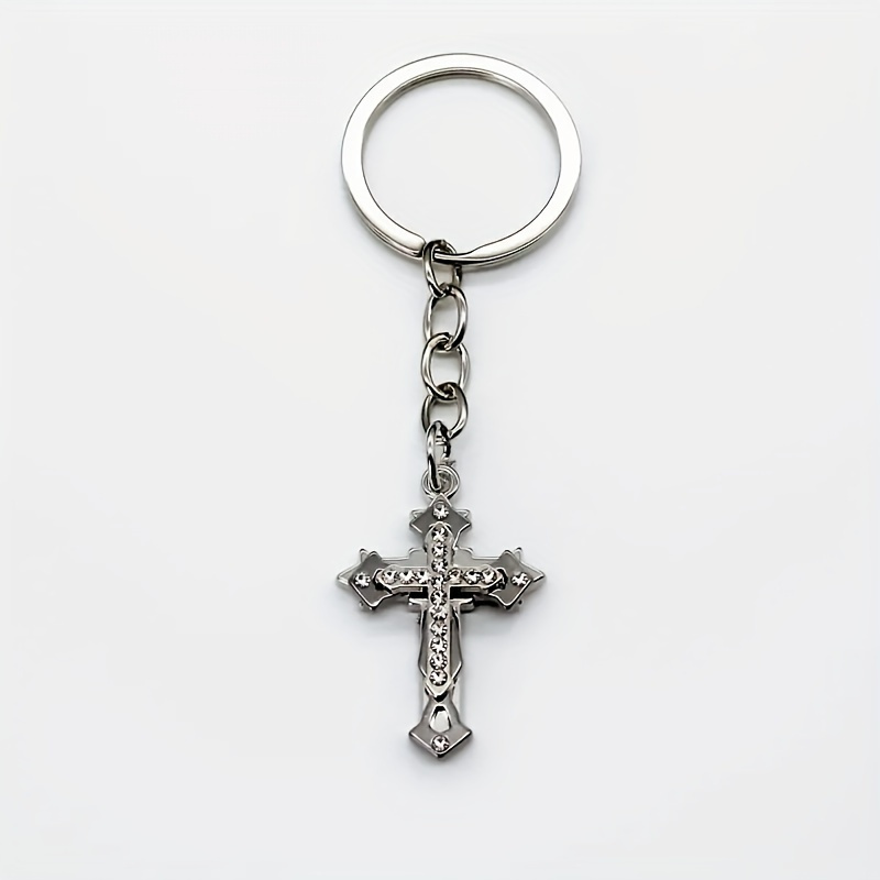 Metal Cross Keychain let God Lead Letter Graphic Religious - Temu