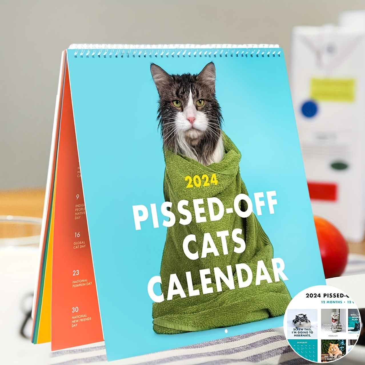 2024 Cute Cat Calendar Pissed off Cats Calendar Angry - Temu