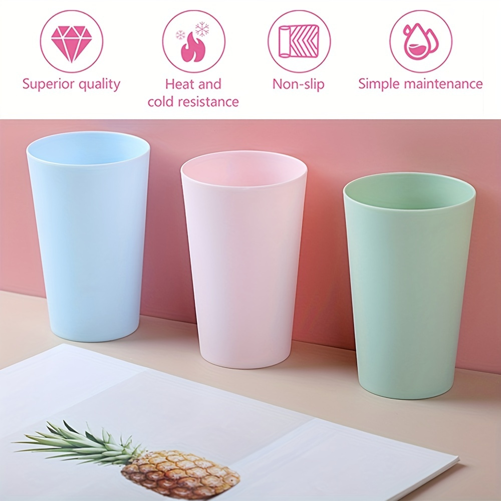 

6pcs 350ml Reusable Colorful Plastic Cups - Perfect For Home, Outdoor Parties, And Travel - Portable Water Bottle And Mouthwash Cup