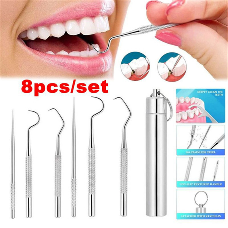 Stainless Steel Toothpick Flosser Portable Set