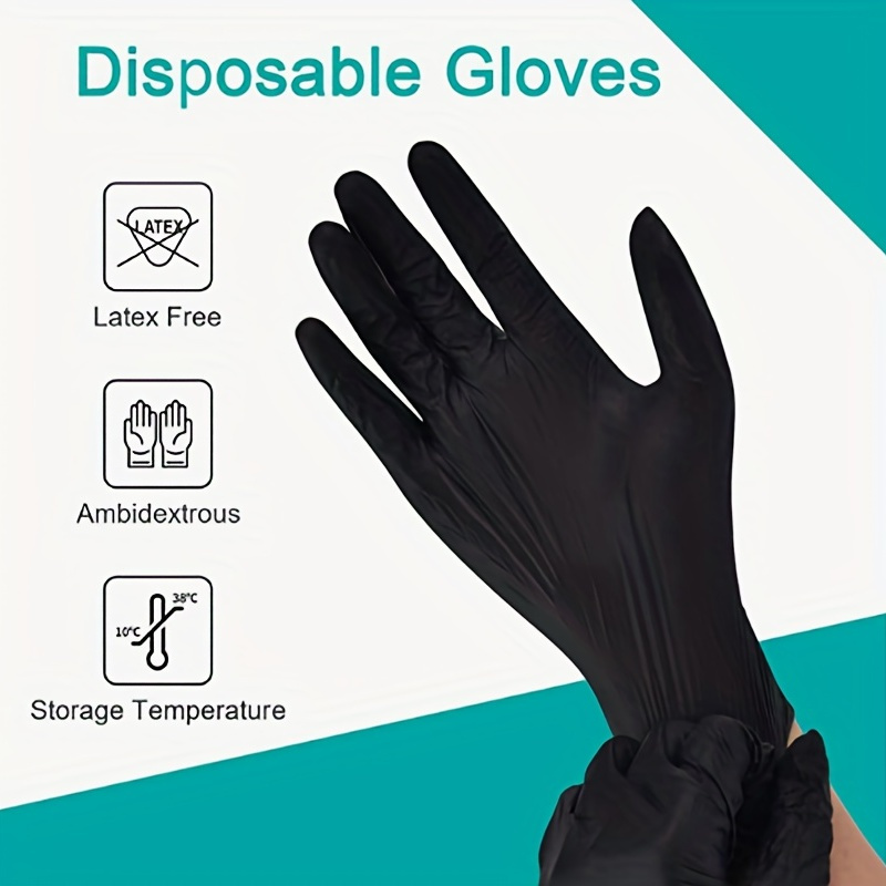 Gants jetables Gants en nitrile noir jetables 100pcs Outils de nettoyage en  latex Rose Travail PVC TPE Guantes Gadget de cuisine ensemble 230728