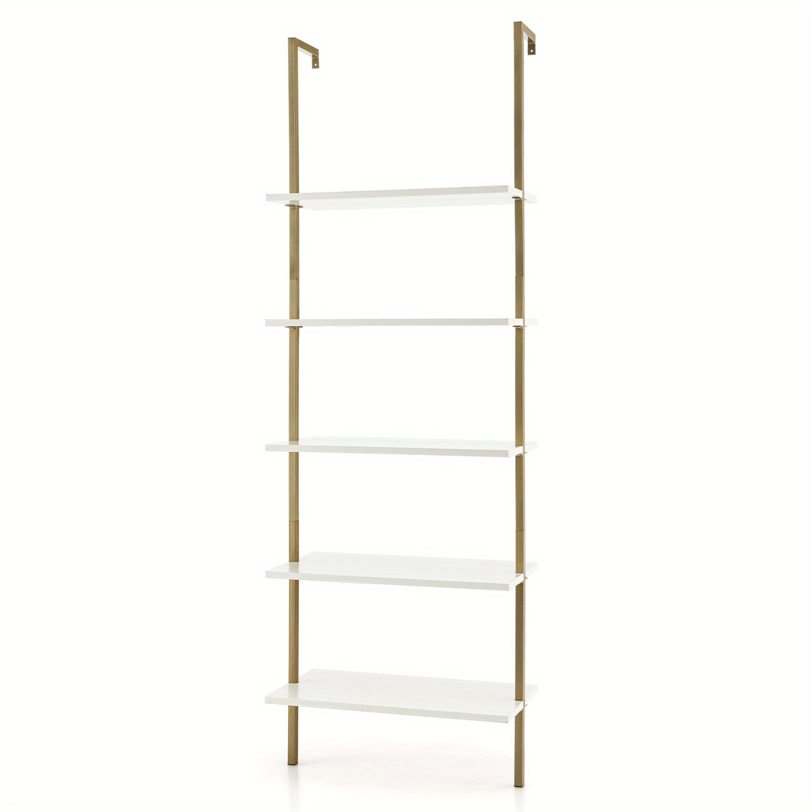 

Lifezeal 5 Tier Ladder Shelf 71" Height Wall-mounted Bookshelf Display Storage Organizer