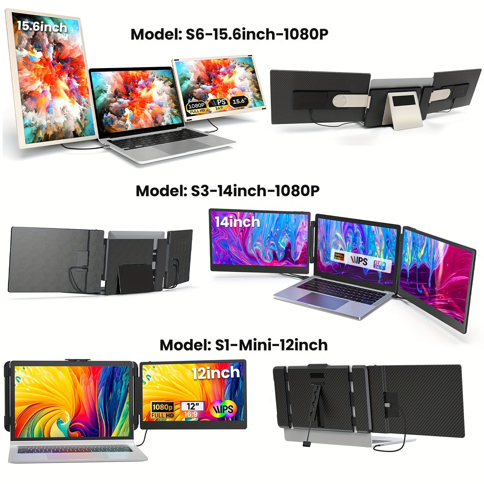 

Laptop , 14" 1080p Fhd Portable -in Stand & Speakers 13''-16.1'' Laptop, And , Compatible ////ps5/switch