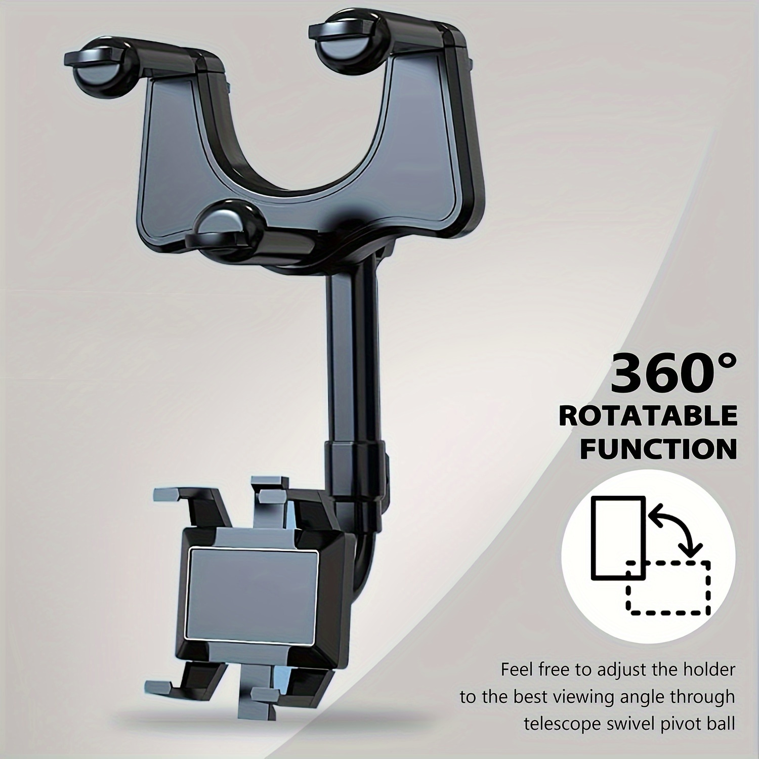 

360° Car Phone Holder For Car Mount Phone And Gps Holder Support Rotating Adjustable Telescopic Phone Stand