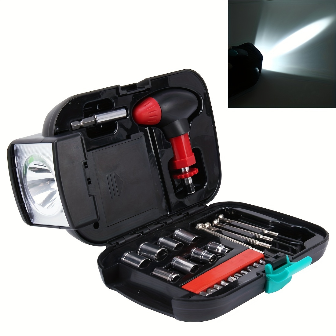 Pp Portable Plastic Tool Box Flashlight Toy Repair Measuring