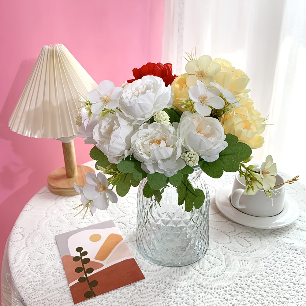 Faux Flowers In Vase Artificial Flowers In Vase Table Centerpieces For ...