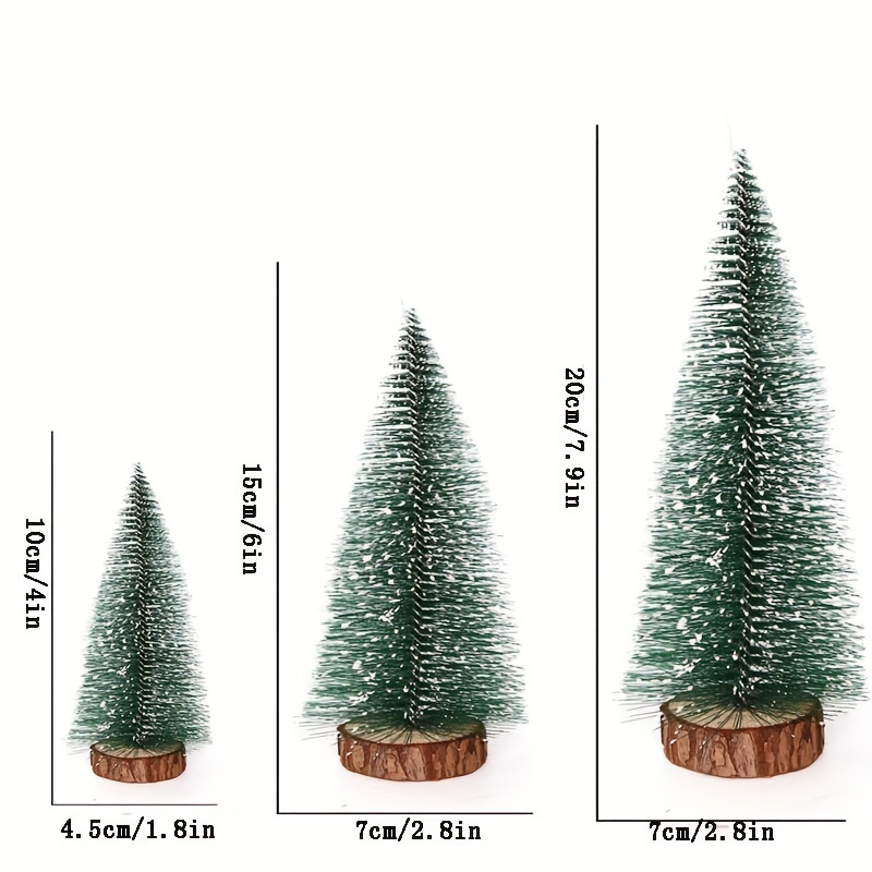 

Dream Loom Mini Christmas Trees, Sisal Trees With Wood Base, Bottle Brush Trees Xmas Tabletop Trees For Home Kitchen Christmas Decor