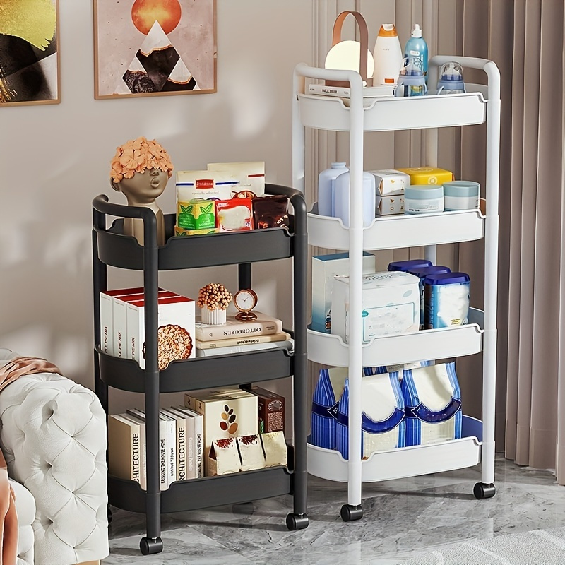 3 Layers Storage Rack With Wheels, Acrylic Snack Storage Trolley,  Floor-standing Dormitory Bookshelf, Bedside Bathroom Bedroom Cosmetics  Storage Shelves, Home Organization And Storage Supplies, Bathroom  Accessories, Kitchen Accessories - Temu