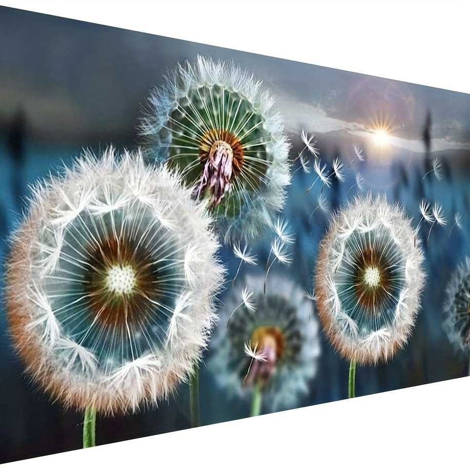 

5d Diamond Art Painting, Large Dandelion Diamond Painting Kits For Adults, Diy Full Drill Crystal Rhinestone Arts And Crafts, Gem Art Sunset Painting With Diamond Home Wall Decor (27.5 X 15.7inch)