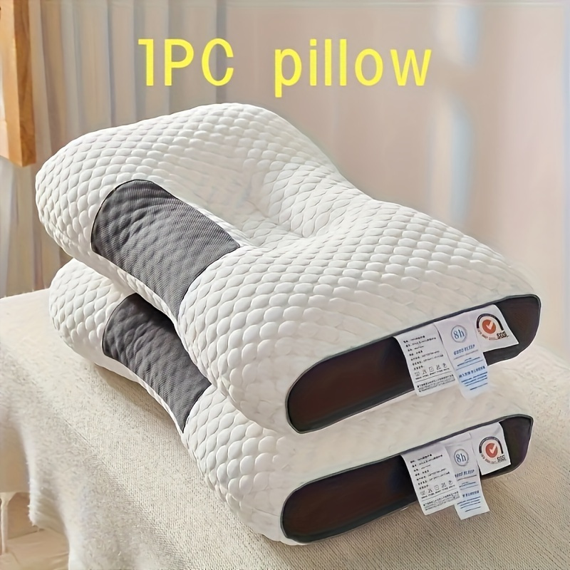 

1-piece Knitted Pillow With Cervical Neck Protection, Sleep Massage Pillow Insert, Household Pillow, Moisture Absorbing, Breathable, Bedding Pillow Suitable For Living Room, Bedroom, Home Decoration