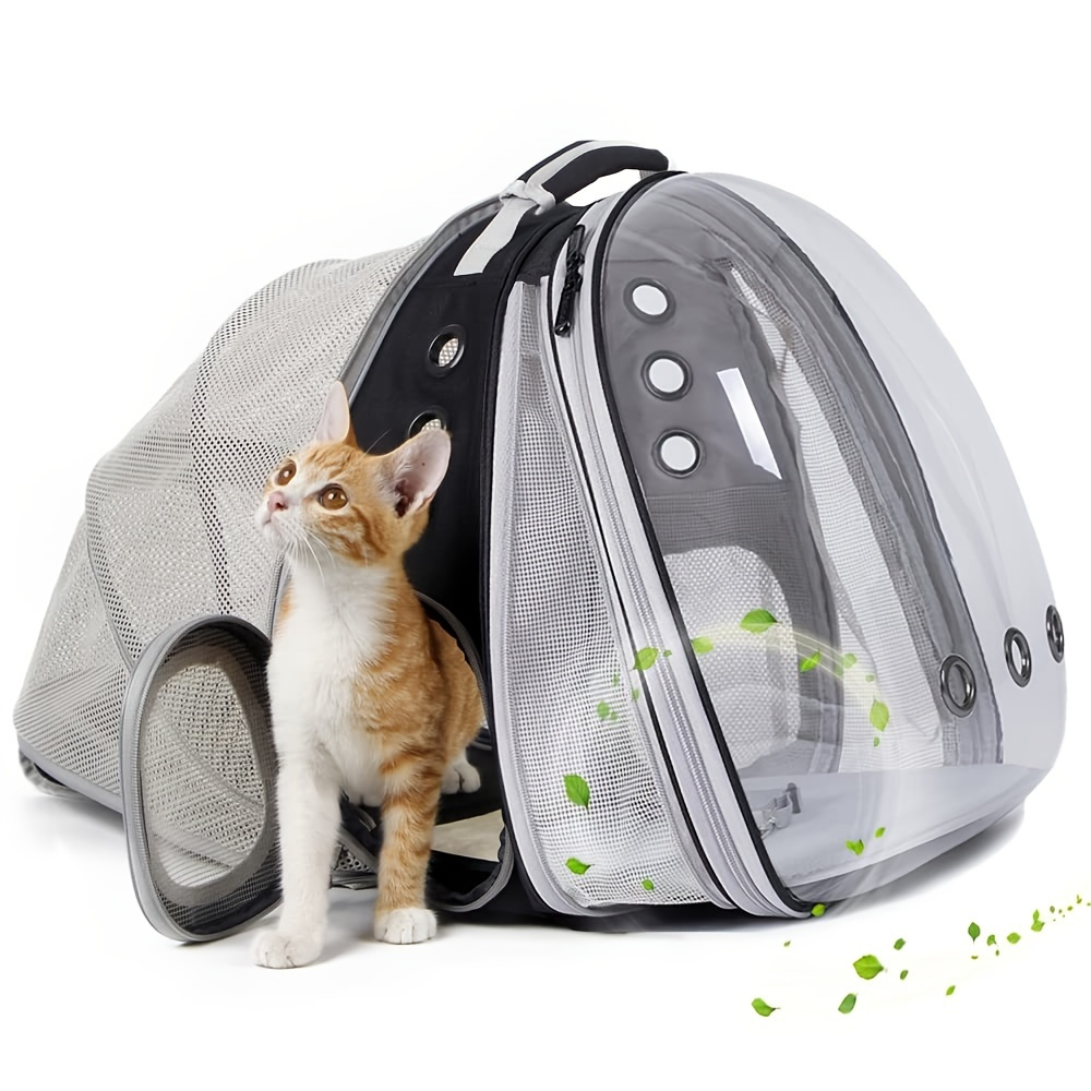 Space Capsule Cat Backpack Carrier - Expandable, Fits Up to 12 lbs, Bubble Window for Viewing, Comfortable and Secure Pet Carrier