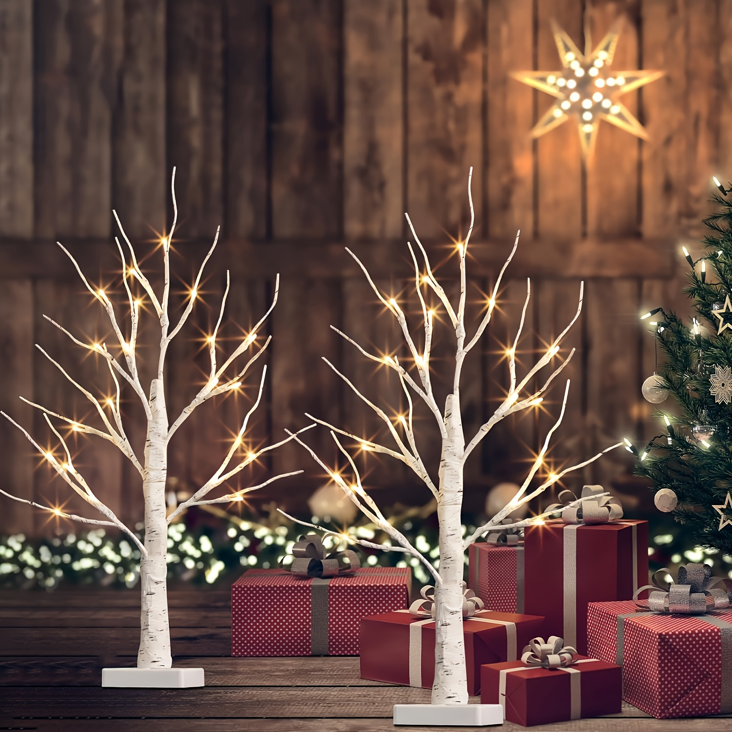 Lumières de ruban de Noël de 400 cm, lumières féeriques de ruban de Noël à  40 LED avec décoration d'étoile pour la décoration d'arbre de Noël