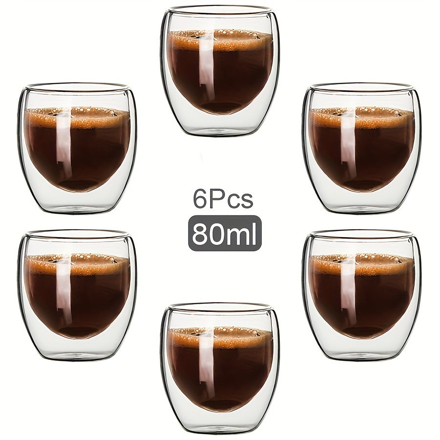 BCnmviku Espresso Shot Glass 150ML/5OZ Triple Pitcher Barista Single  Spouts