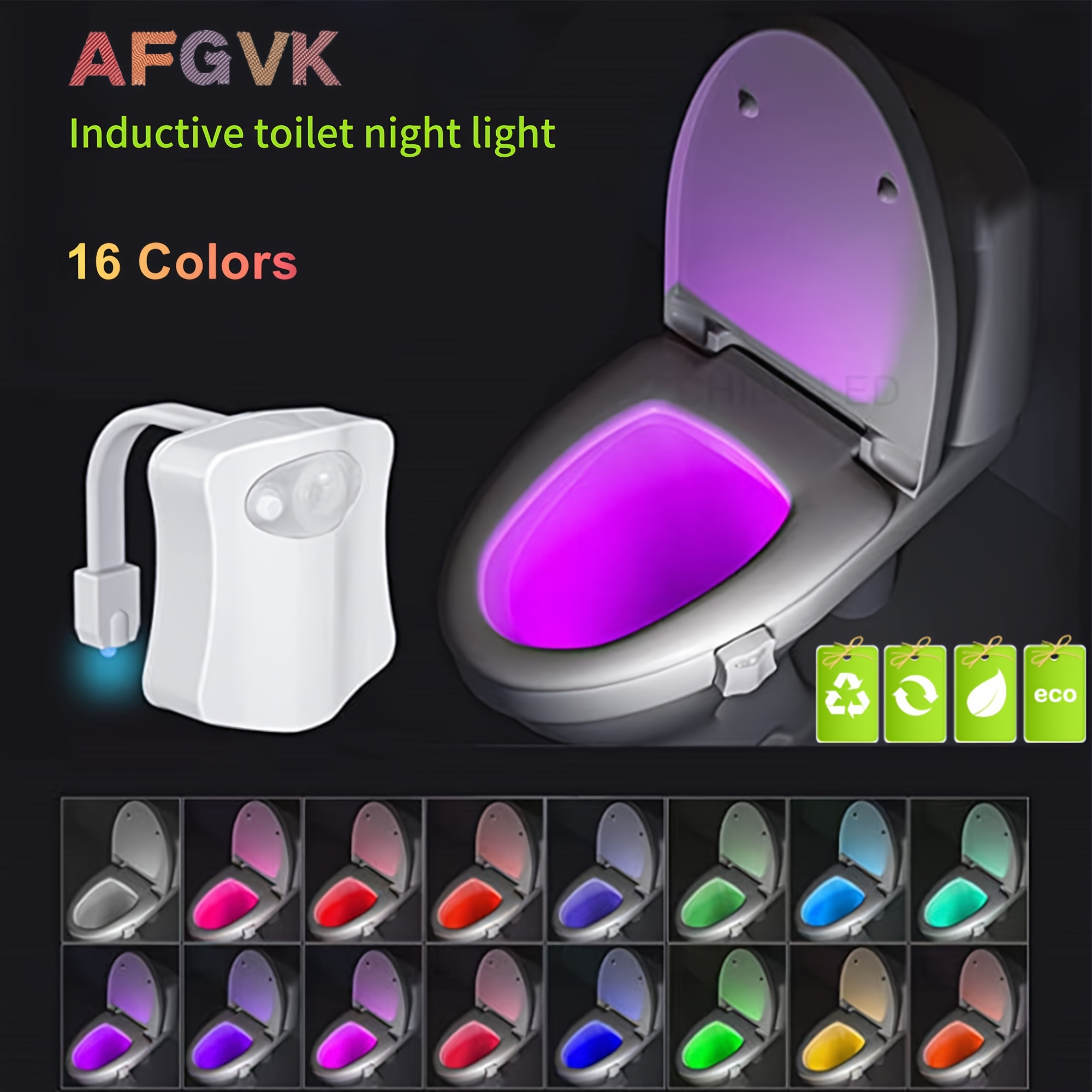 GLOBAL PHOENIX Colorful Toilet Bowl Lights Motion Sensor LED