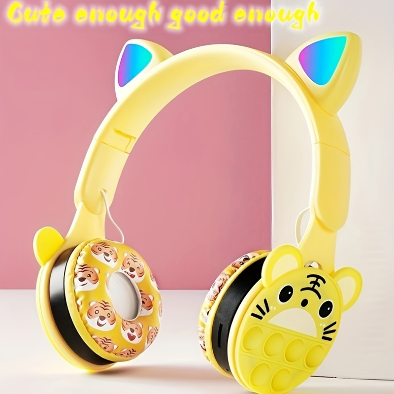 Foldable Cute Cartoon Headphones Ear Headphone - Temu