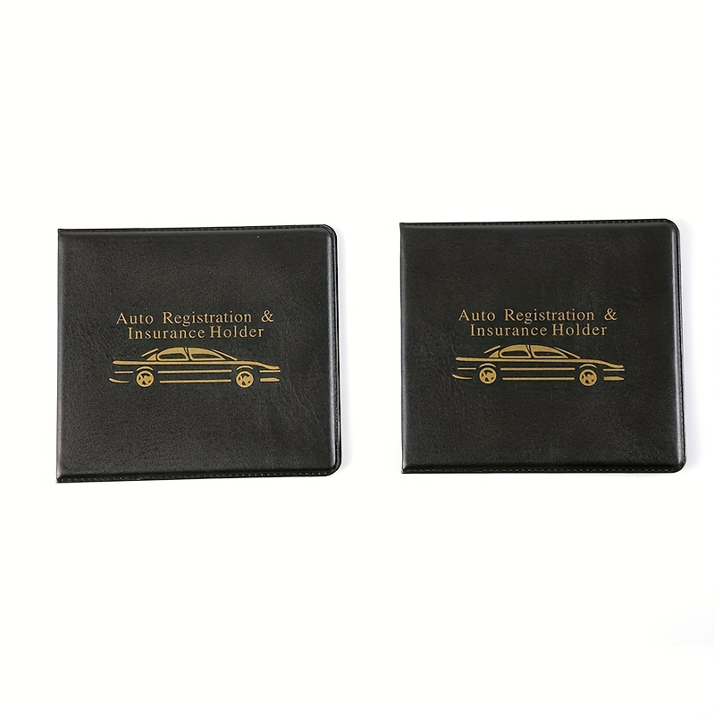 

2pcs Car Insurance Registration Black Document Wallet Holder, Car Motorcycle Truck Trailer Id Card Holder, Ideal Gift For Men