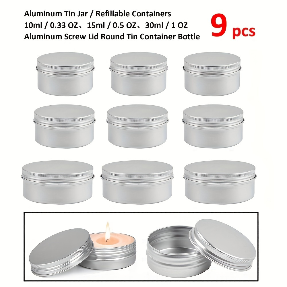 Aluminum Tin Cans, 24PCS 1/2 Oz Metal Round Tins Containers Screw Lid Small  E