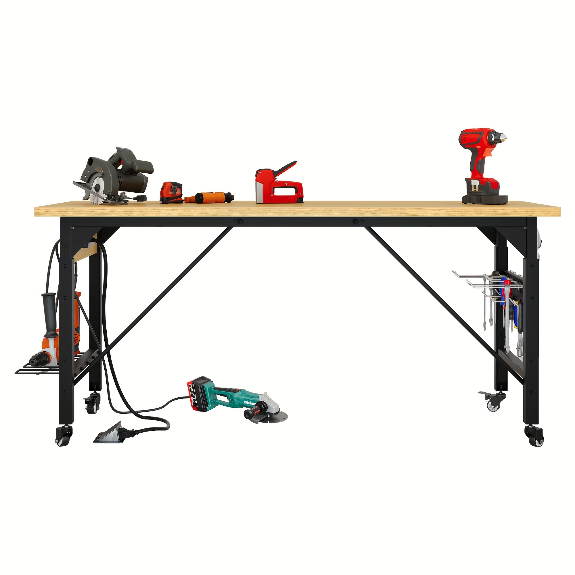 

59" L Heavy- Duty Workbench With Power Outlets Work Bench For Home Garage Workshop