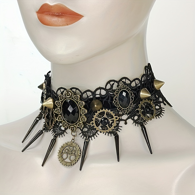 Halloween Steampunk Collar Neck Decoration Gothic Style Necklace Women's  Party Festival Ornament