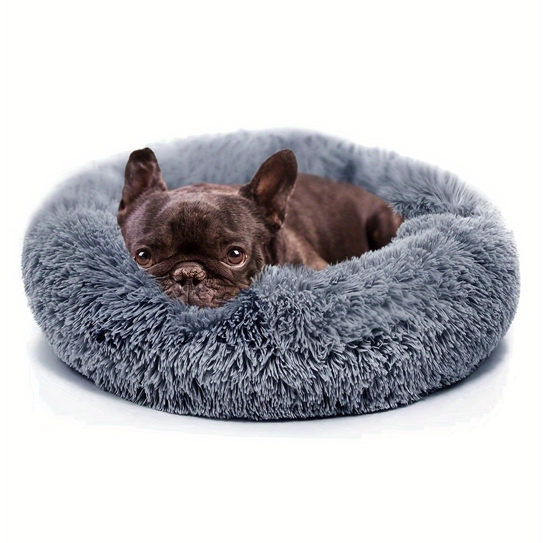 

Calming Dogs Bed For Dogs, Machine Washable Luxury Anti-slip Waterproof Mute Base Warming Cozy Soft Pet Round Bed