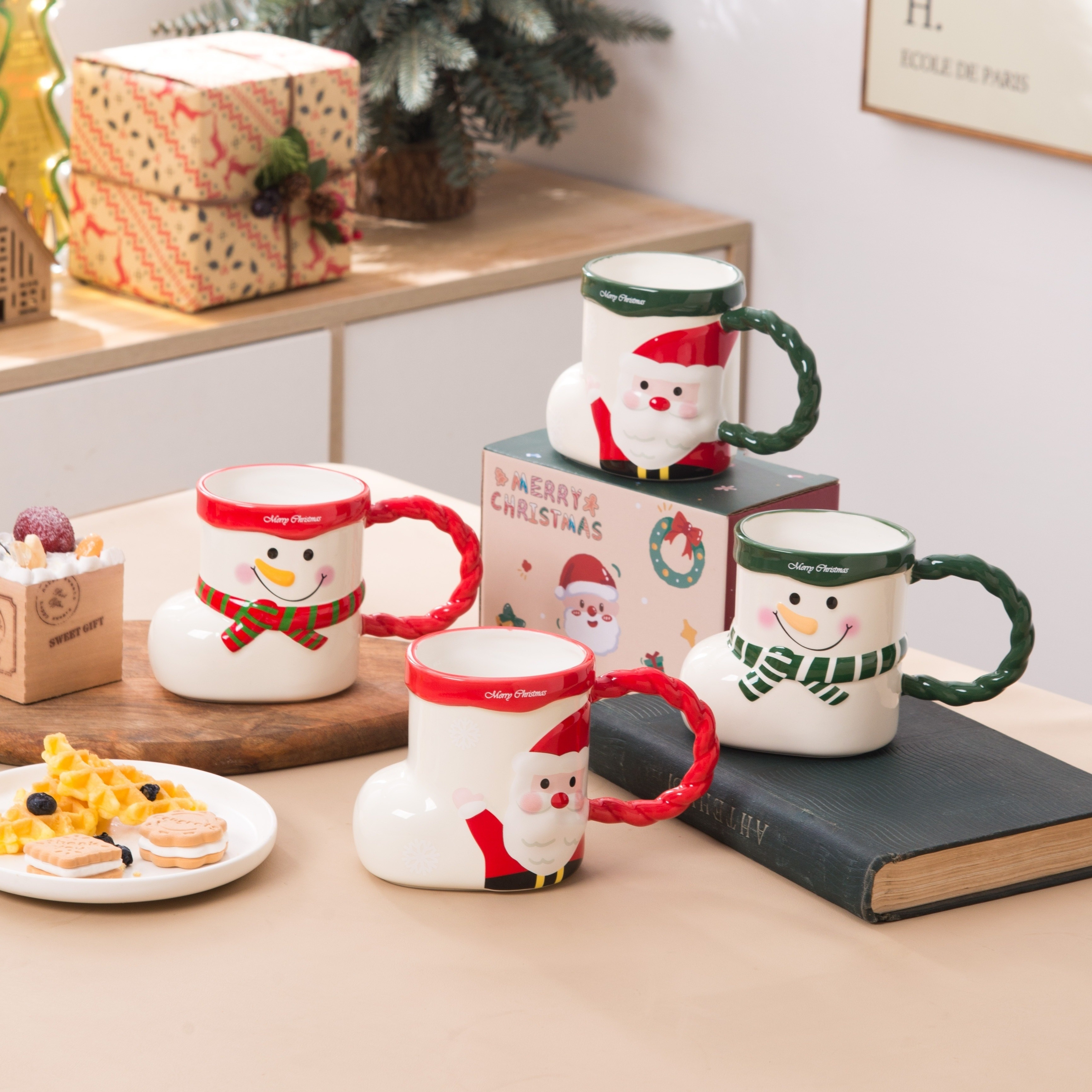 Funny Printed Christmas Kids Hot Cocoa Chocolate Mugs Creative Coffee  Enamel Cups Drinks Dessert Milk Mugs Handle Drinkware Gift - AliExpress