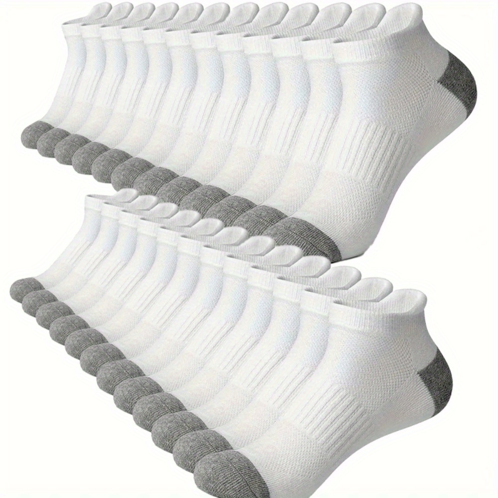 

3/6/12 Pairs Unisex Ankle Athletic Running Socks, Thick Cushioned Short Sport Socks