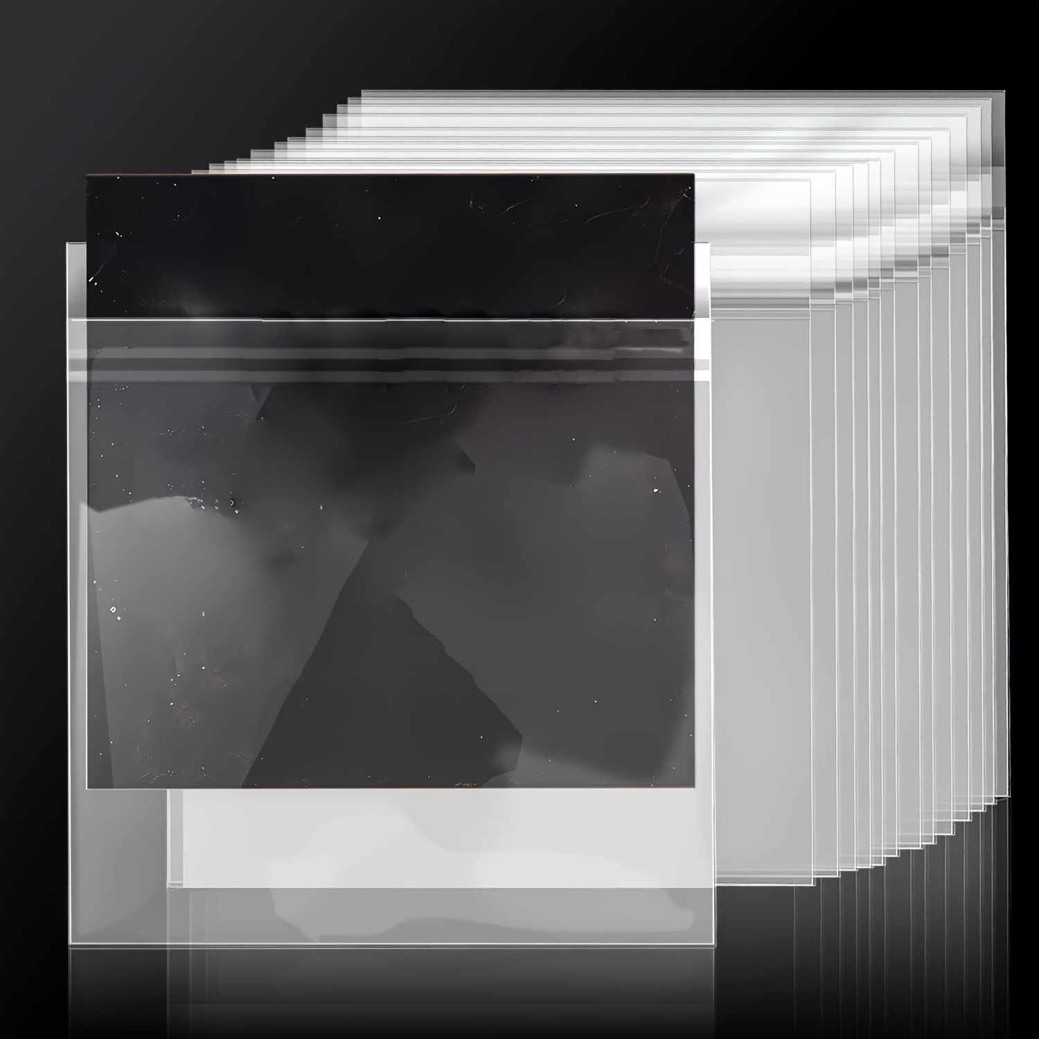 Facmogu 100 fundas interiores de disco de vinilo LP, funda interior  semitransparente de plástico para cubierta de disco de 12 pulgadas con  material