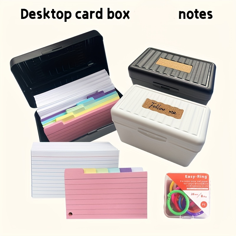2pcs Small Desktop Convenient Multiuse Portable Flashcard Holder Box