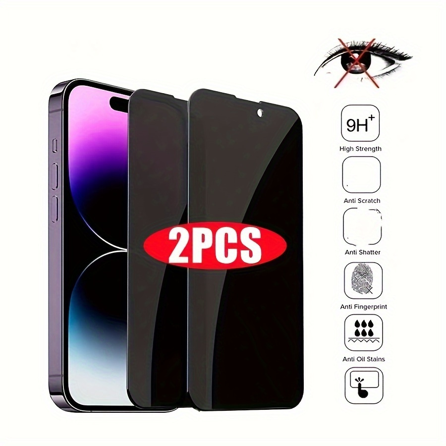 

2pcs/pack Private Tempered Glass Anti-scratch Case Privacy Screen Protector For 15 Pro Max/14 Pro /13/12/11/xsmax/xr/xs/8p/7/6