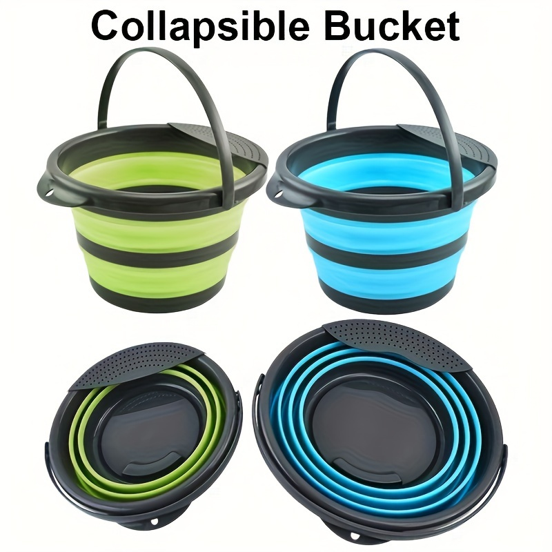 10L Collapsible Bucket Silicone 2.1 Gallons Folding Bucket Water Carrier  Camping