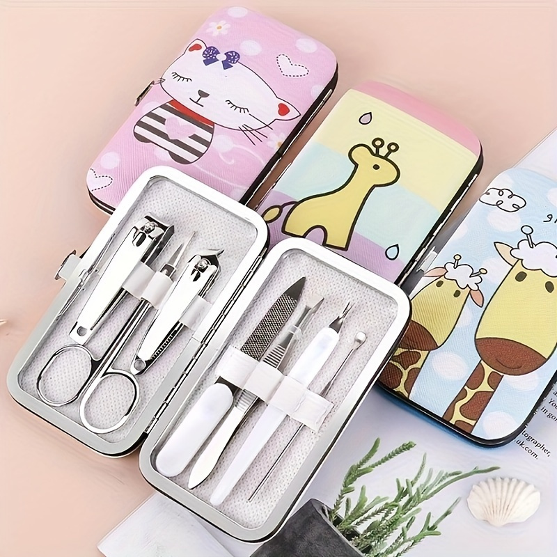 

7psc/set Creative Cartoon Nail Clippers Kit, Portable Manicure Tool Set, Manicure Set For Personal Care
