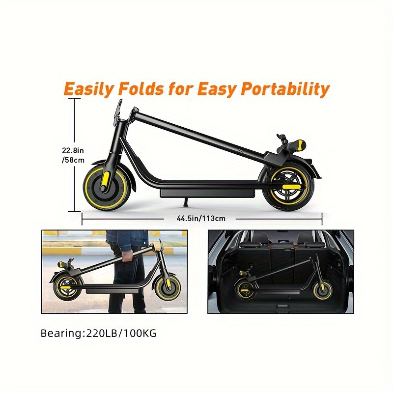 

Electric Scooter, 21 Miles Range & 19 Mph, 500w Motor, 10" Inner-support Tires, Dual Braking System And Cruise Control, With Turn Signals, Foldable Electric Scooter, Halloween Christmas Gifts