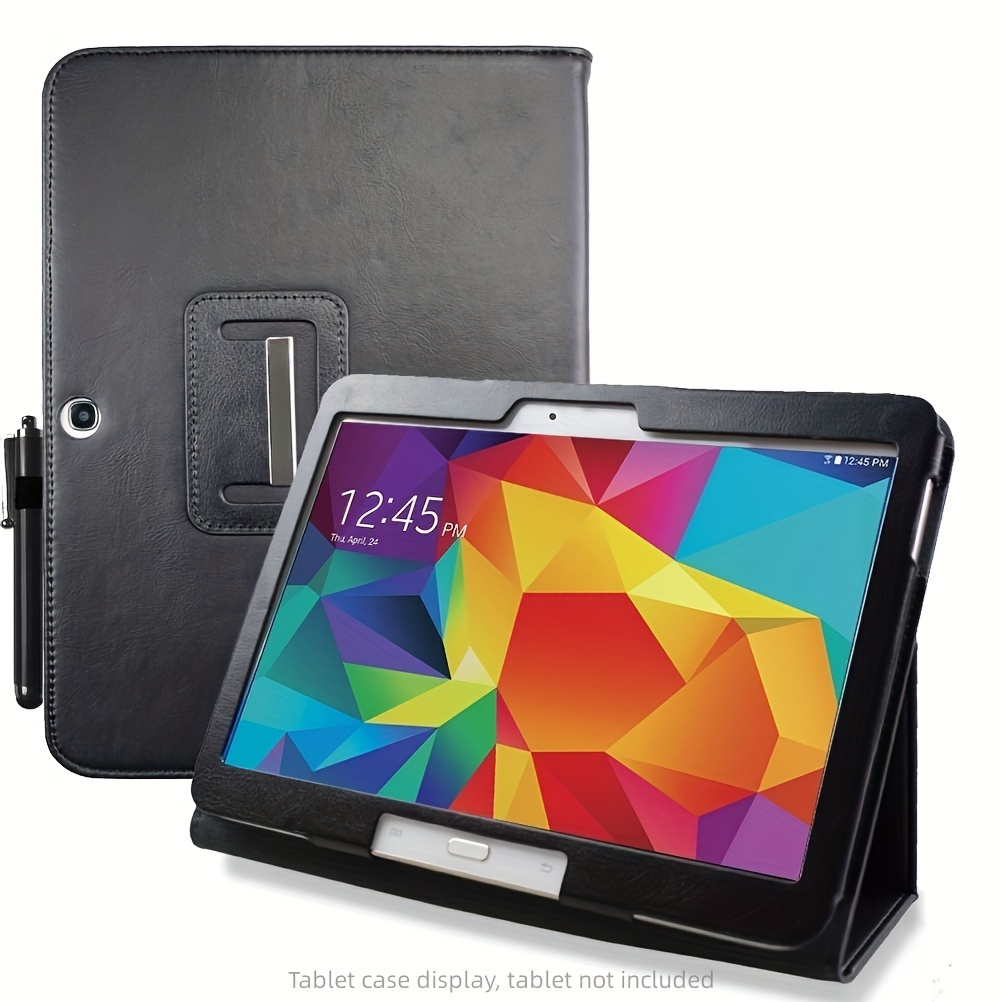 

For Samsung Galaxy Tab 4 10.1" Tablet Protective Artificial Leather Case Model Sm-t530 Sm-t531 Sm-t535 With Pen Insert Magnetic Adsorption Flip Support Protective Shell