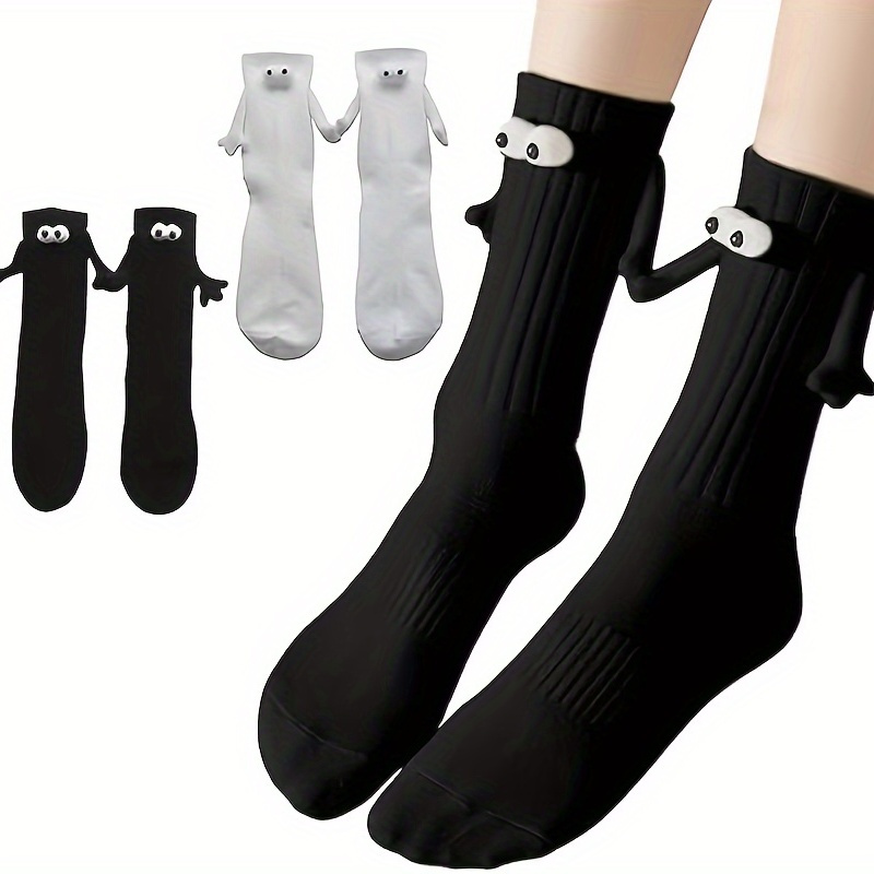 

6/12 Pairs Magnetic Holding Hands Socks Funny Socks Gift For Men Women Friends Couples Lovers, Wear