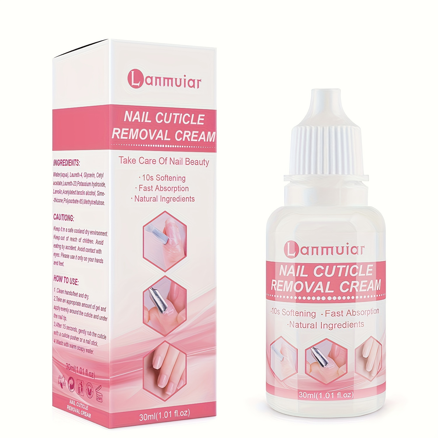 

30ml Nail Cuticle Removal Cream, Cuticle Softener, Fast Softening, Easy To Use And Absorb, Manicure Tool