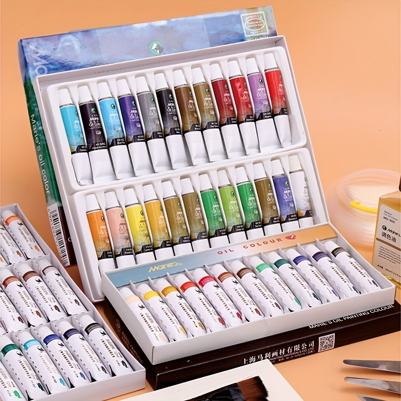 MERRIY Artist Oil Paint Set with Field and Studio Sketchbox Easel, 15  Colors Oil Paints, Oil Paint Brush Set, Pre Stretched Canvas, Cleaning  Bucket