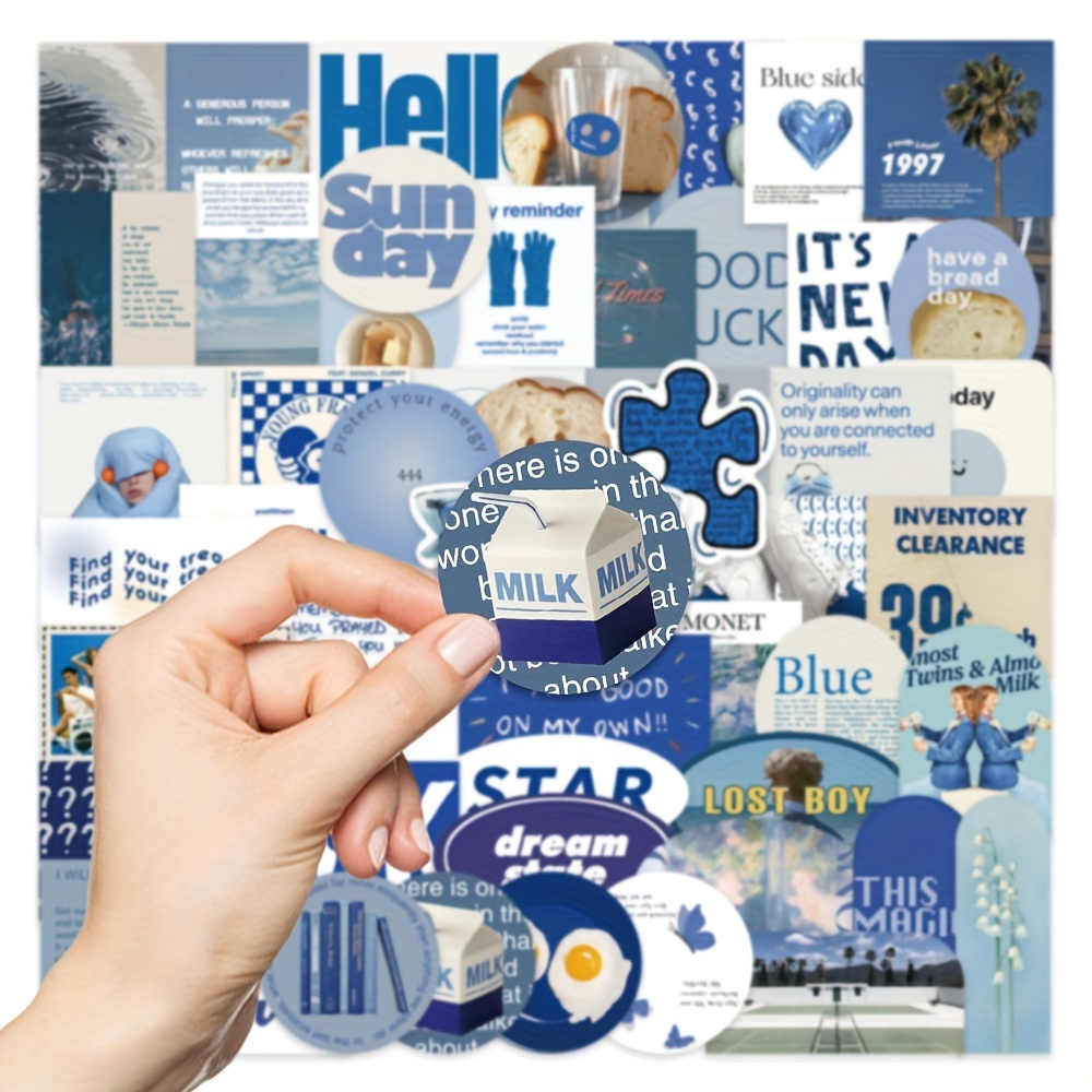 Blue Aesthetic Sticker 30 Pack
